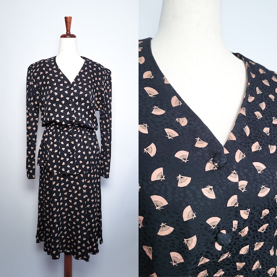 1980s Vintage Liz Claiborne Silk Top and Skirt Set - image 1