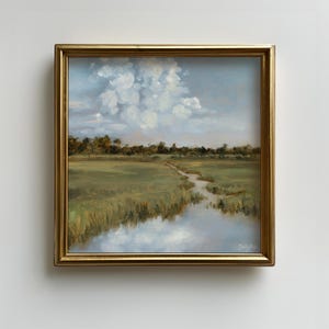 Marsh Painting Print, Landscape Oil Painting Print, Coastal Art, Blue and Green Marsh, River Painting, Lowcountry Painting, Southern Art