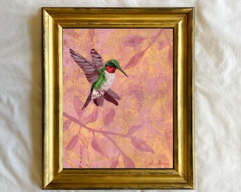Hummingbird Art Print, Abstract Hummingbird Art Print, Abstract Bird Art, Colorful Bird Art
