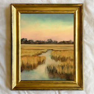 Marsh Painting Print, Landscape Oil Painting Print, Oil Painting Print, Southern Living, Coastal Art, Marsh Painting, Sunset Painting