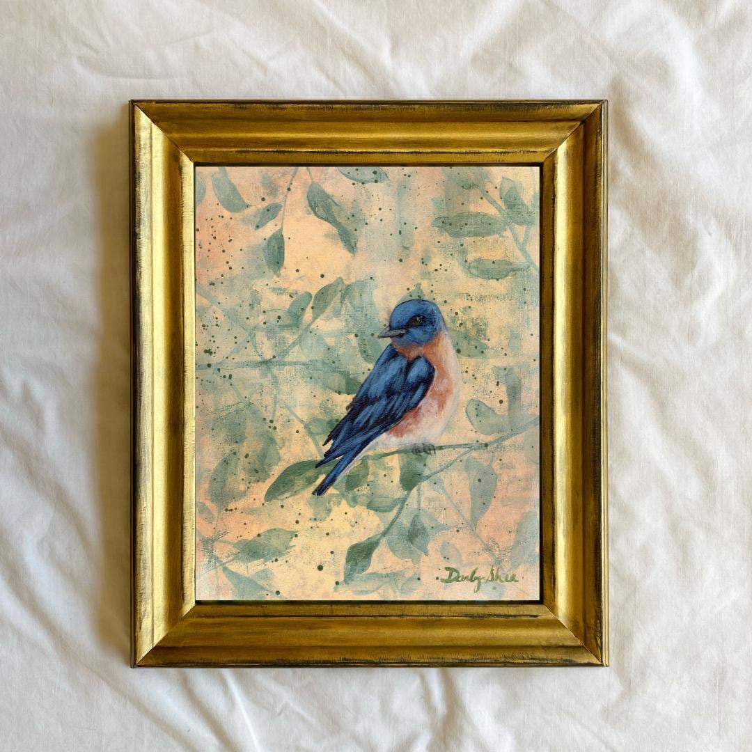 Blue Bird Art Print, Abstract Blue Bird Art Print, Abstract Bird Art ...