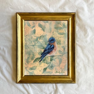 Blue Bird Art Print, Abstract Blue Bird Art Print, Abstract Bird Art, Colorful Bird Art