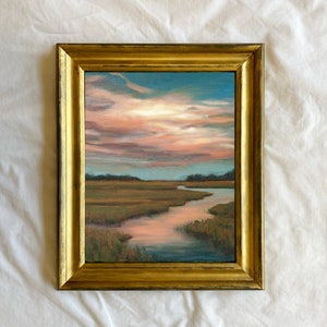 Marsh Painting Print, Landscape Oil Painting Print, Oil Painting Print, Southern Living, Coastal Art, Marsh Painting, Sunset Painting