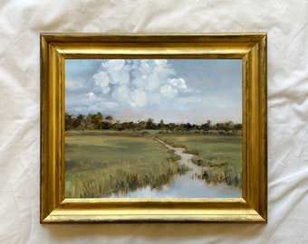 Marsh Painting Print, Landscape Oil Painting Print, River Painting, Lowcountry Painting, Southern Art, Coastal Art, Blue and Green Marsh