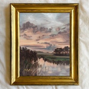 Marsh Painting Print, Landscape Oil Painting Print, Oil Painting Print, Southern Living, Coastal Art, Marsh Painting, Sunset Painting