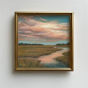 Marsh Painting Print, Landscape Oil Painting Print, Oil Painting Print, Southern Living, Coastal Art, Marsh Painting, Sunset Painting