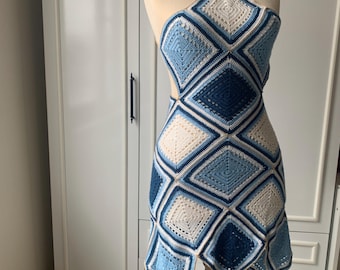 Crochet Dress, Granny Square Dress, Crochet Granny Square Dress for Women, Summer Dress, My Beach Side Crochet Dress