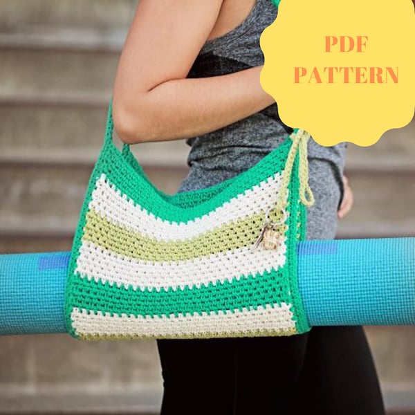 CROCHET PATTERN, Yoga Mat Bag, Yoga Crochet Pattern, Crochet Yoga Bag, Yoga Mat Carrier, PDF Pattern, Crochet Yoga