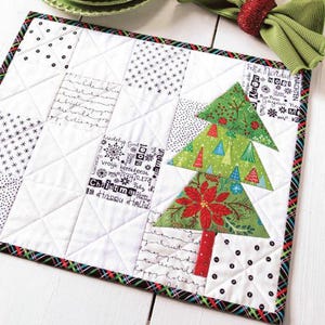 QUILT PATTERN, Quilt placemat pattern, Tree placemat quilting pattern, Christmas quilt pattern