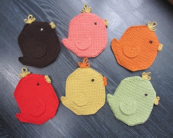 CROCHET PATTERN, Farmhouse Chicken Potholder Pattern, Crochet Pattern Instant Digital Download, Easy Chicken Crochet, Kitchen Decoration