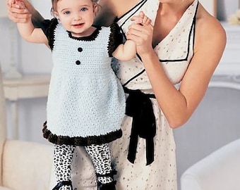 CROCHET PATTERN, Crochet Baby Dress Pattern, Vintage Baby Dress, 3-6/6-12/12-24 month baby dress pattern, pretty baby dress instant download