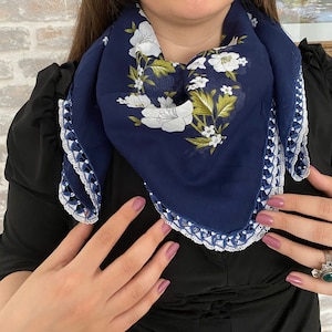 Vintage Yazma, Turkish Oya Scarf, Crochet Yazma, Yazma Scarf, Needle Lace Yazma, Crochet Lace Yazma, Vintage Scarf, Turkish Head Scarf