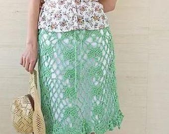 CROCHET PATTERN, Swingy summer skirt, Crochet skirt pattern, Crochet beach cover up, Vintage Skirt pattern, Crochet Cover up Pattern