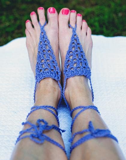 CROCHET PATTERN, Barefoot Sandals Crochet Pattern