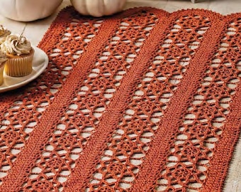 CROCHET PATTERN,  Crochet table runner pattern, Vintage runner pattern, Floral runner pattern