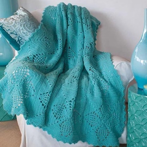 CROCHET PATTERN, Pineapple Squares Afghan Pattern, Vintage Crochet Pattern, Lacy Pineapple Afghan PDF Pattern