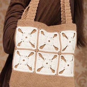 CROCHET PATTERN, Granny Square Tote Bag Crochet Pattern, Crochet Shoulder Bag Pattern, Crochet tote bag pattern