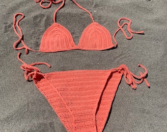 PATRÓN DE GANCHILLO, Patrón de conjunto de bikini de crochet, Bikini clásico, Patrón de crochet de traje de baño de dos piezas, Trajes de baño de playa Instrucciones en PDF con fotos