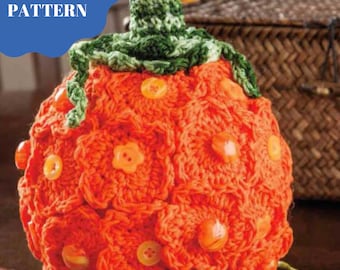 CROCHET PATTERN, Crochet Pumpkin Pattern, Petaled Pumpkin Centerpiece Crochet Pattern, Vİntage Pumpkin Pattern