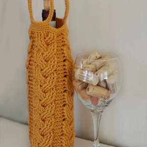 CROCHET PATTERN, Crochet wine tote, easy  tote pattern for wine bottles