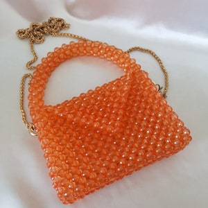 Crystal Bead Bag, Beaded Handbag, Evening bag, Prom Handbag
