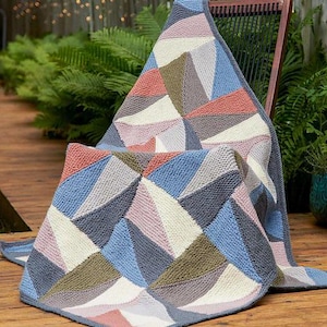 KNITTING PATTERN, Mosaic Knit Afghan Pattern, Mosaic Blanket PDF Instant Download