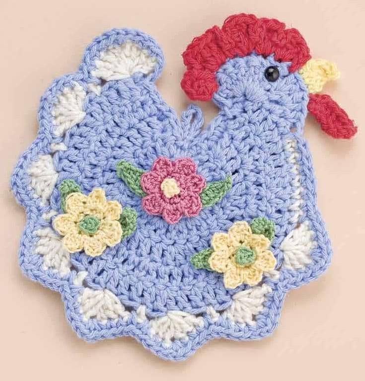 Farmhouse Chicken Potholder and Coaster Pattern