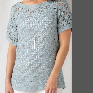 CROCHET PATTERN, Crochet top pattern, Lacy summer top pattern, Filet stitch top pattern, Vintage top pattern