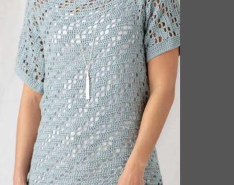 CROCHET PATTERN, Crochet top pattern, Lacy summer top pattern, Filet stitch top pattern, Vintage top pattern