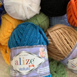 Alize Velluto 100 gr Filato, Filato di ciniglia, Filato di velluto, Accogliente, Coccoloso