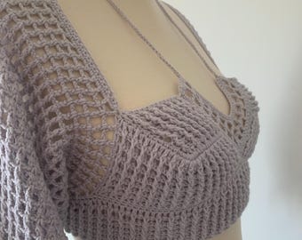 CROCHET PATTERN, Crochet Top With Sleeves,  Crop Top Pattern, Crochet Pattern Top, Crop Top Pattern