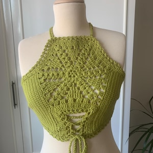 Crochet halter top, crochet crop top, handmade top, crocheted top