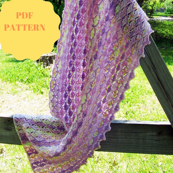 CROCHET PATTERN, Summertime Wrap Crochet Pattern, Crochet Shawl Pattern, Vintage Cover Up Pattern, Spring Wrap