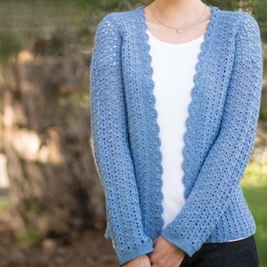 CROCHET PATTERN, Lacy Cardigan Crochet Pattern, Crochet Jacket Pattern, Lace Cardigan Vintage Pattern, Classic Crochet Cardigan Pattern