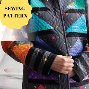 QUILT PATTERN ,Quilted Jacket Sewing Pattern, Handcrafted Design Sewing Project, Patchwork Blazer with pockets PDF Digital Sewing Pattern