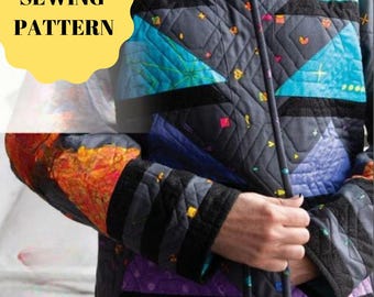 QUILT PATTERN ,Quilted Jacket Sewing Pattern, Handcrafted Design Sewing Project, Patchwork Blazer with pockets PDF Digital Sewing Pattern