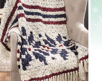 CROCHET PATTERN, Nordic christmas blanket pattern, Nordic throw blanket pattern