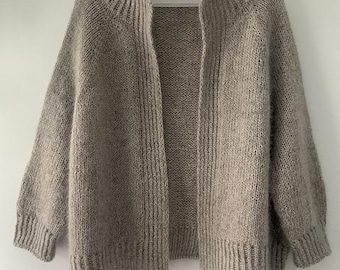 Patrón de tejido, Patrón de cárdigan de mohair, Patrón de cárdigan de mohair, Patrón de tejido de cárdigan