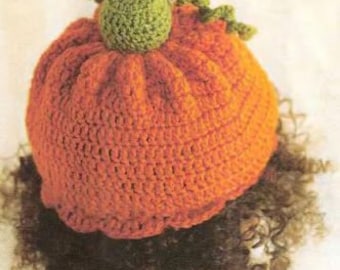 SCHEMA ALL'UNCINETTO, Schema all'uncinetto per cappello a forma di zucca, Schema per cappello di Halloween per bambini, Schema per Halloween, Schema vintage, Schema facile per cappello a forma di zucca