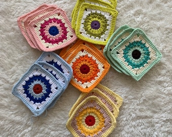 CROCHET PATTERN, Starburst Square Pattern, Crochet Granny Square Pattern, Crochet Sunburst, Easy Crochet Pattern, Sunburst Granny Square