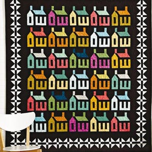 QUILT PATTERN, Houses Quilt Pattern, School House Quilt Pattern