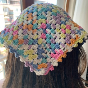 CROCHET PATTERN,  Easy Crochet Bandana Headband Pattern, Crochet Hair Scarf  Pattern PDF, Crochet Bandana Pattern, Crochet Kerchief Pattern