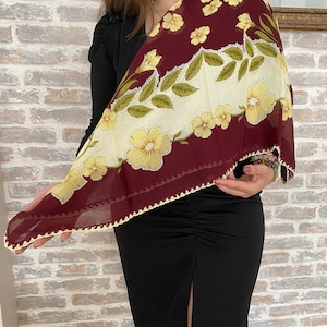Vintage Yazma, Turkish Oya Scarf, Crochet Yazma, Yazma Scarf, Needle Lace Yazma, Crochet Lace Yazma, Vintage Scarf, Turkish Head Scarf