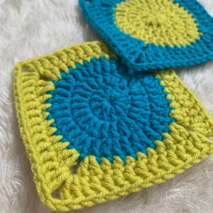 CROCHET PATTERN, Solid Granny, Crochet Square Pattern, Circle Granny Square, Blanket Building Pattern, Crochet Pattern Beginner