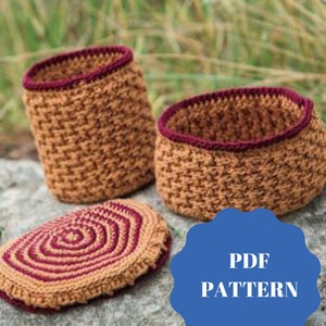 CROCHET PATTERN for crochet baskets in 2 sizes, Joy baskets, basket crochet pattern, round baskets, diy pattern, storage bins pattern