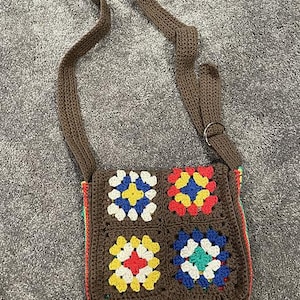 CROCHET PATTERN, Granny Square Messenger Bag Crochet Pattern, Crossbody Crochet Bag Pattern, Sling Bag Pattern