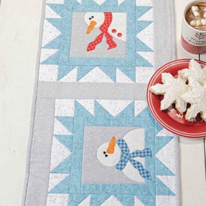 QUILT MUSTER, Gestepptes Tischläufer-Muster, Schneemann-Tischläufer-Muster, Weihnachts-Quiltmuster