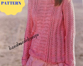 PDF Knitting pattern, ajoure pattern, vintage pattern for woman