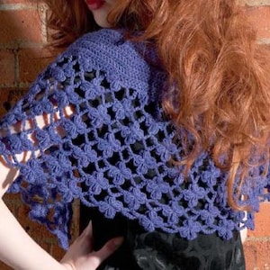 CROCHET PATTERN, Crochet Lace Capelet pattern, 3 sizes (S,M,L) , Floral Evening Cape Pattern, Vintage Cape Pattern