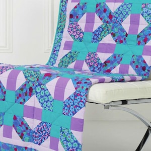 QUILT PATTERN, Bedding quilt pattern, Scruppy quilt pattern, Summer quilt pattern, Vintage quilt pattern, Patchwork quilt pattern